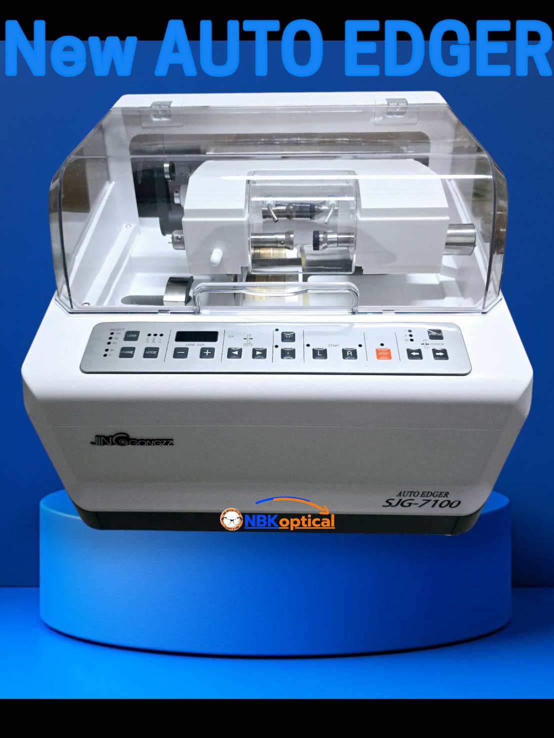 เครื่องฝนเลนส์ออโต้ระบบอัตโนมัติ Automatic Lens edger SJG-7100 ฝนเลนส์ PC CR GL ขัดเงาสันเลนส์กรอบเซาะ