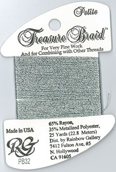 Rainbow Gallery Treasure Braid Petite : Pewter