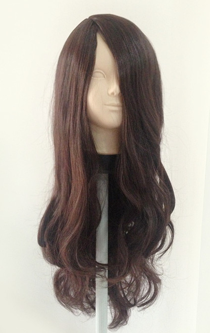 C1121 วิกผมลอนยาวเเสกข้าง เห็นหนังศรีษะ