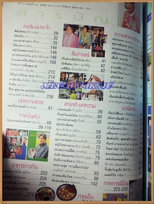นิตยสารหญิงไทย ฉบับที่590 พฤษภาคม 2543 ปกอาทิตยา ดิถีเพ็ญ