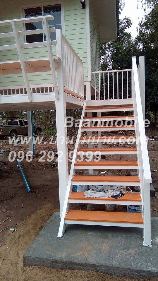 บ้านน๊อคดาวน์ ขนาด 6*7 เมตร ระเบียง 3*3 เมตร ยกสูง 2 เมตร (2ห้องนอน 2ห้องน้ำ 1ห้องรับเเขก)