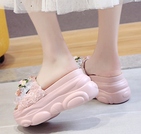 รองเท้าลำลองส้นหนาแบบสวมน่ารักๆสีดำ/ขาว/ชมพู ไซต์ 34-39