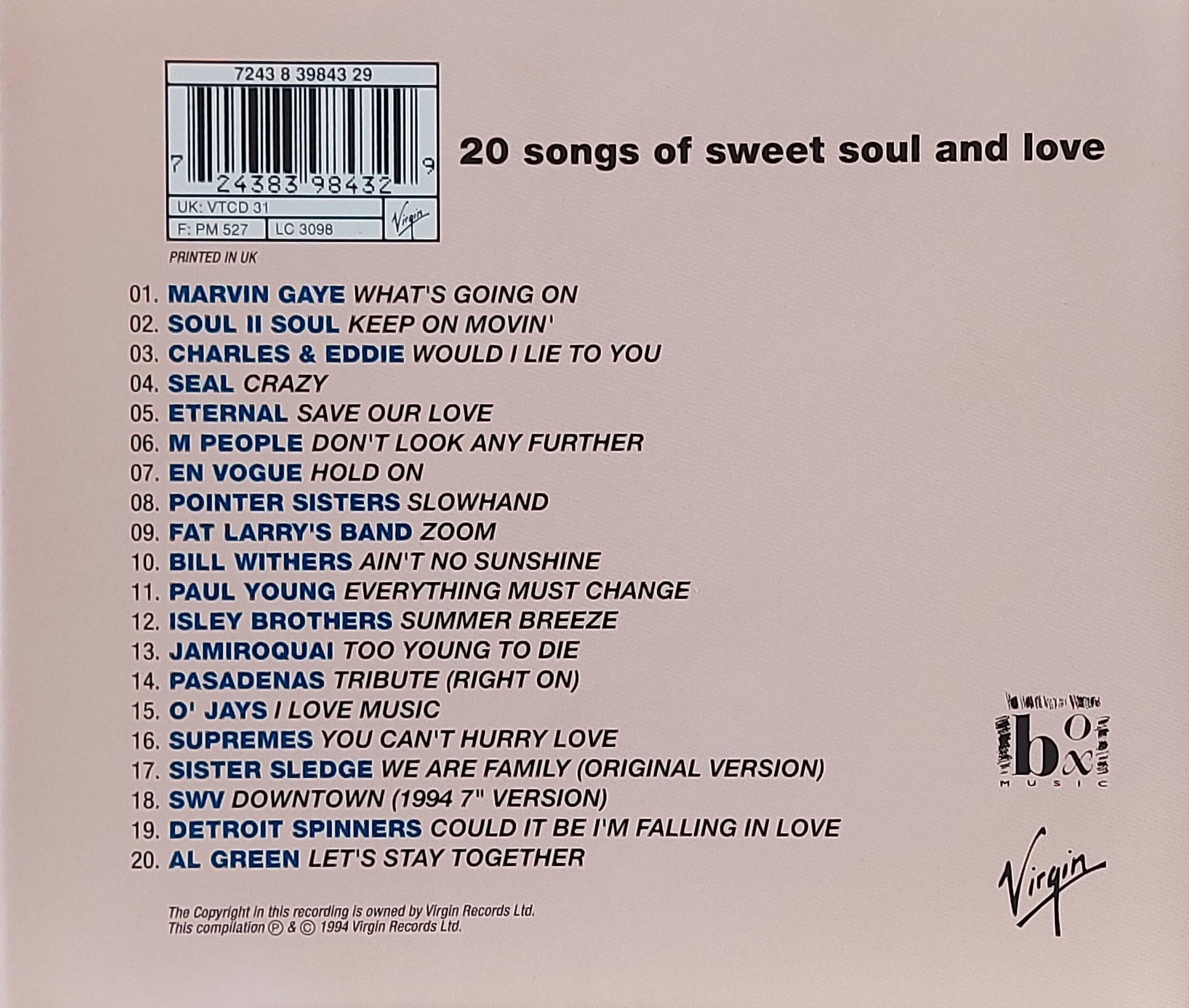 Used CD,Sweet Soul Harmonies 2 (A)(Various Artists)(1994)(UK)