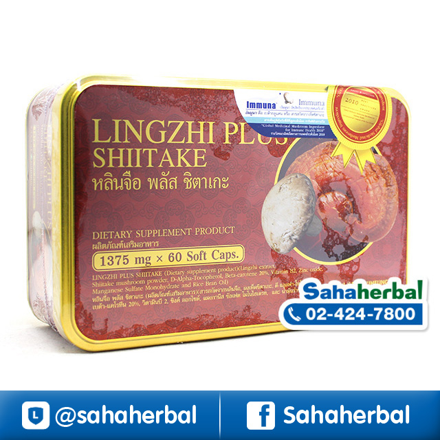 Lingzhi Plus Shiitake หลินจือ พลัส ชิตาเกะ เห็ดหลินจือแดงสกัด ราคาถูก ฟรีของแถมทุกรายการ
