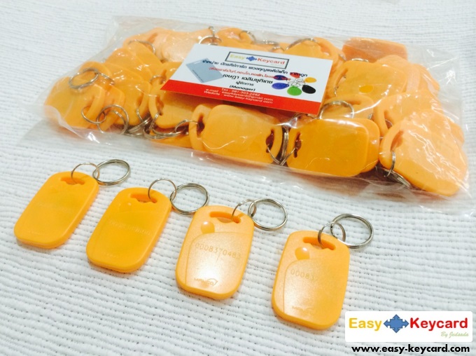 พวงกุญเเจคีย์การ์ด Keytag (Proximity 125Khz.) (เเบบสี่เหลี่ยม ยี่ห้อ mango)(สีเหลือง)