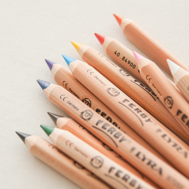 ดินสอสีสามเหลี่ยม จัมโบ้ FERBY แท่งสั้น 12 สี