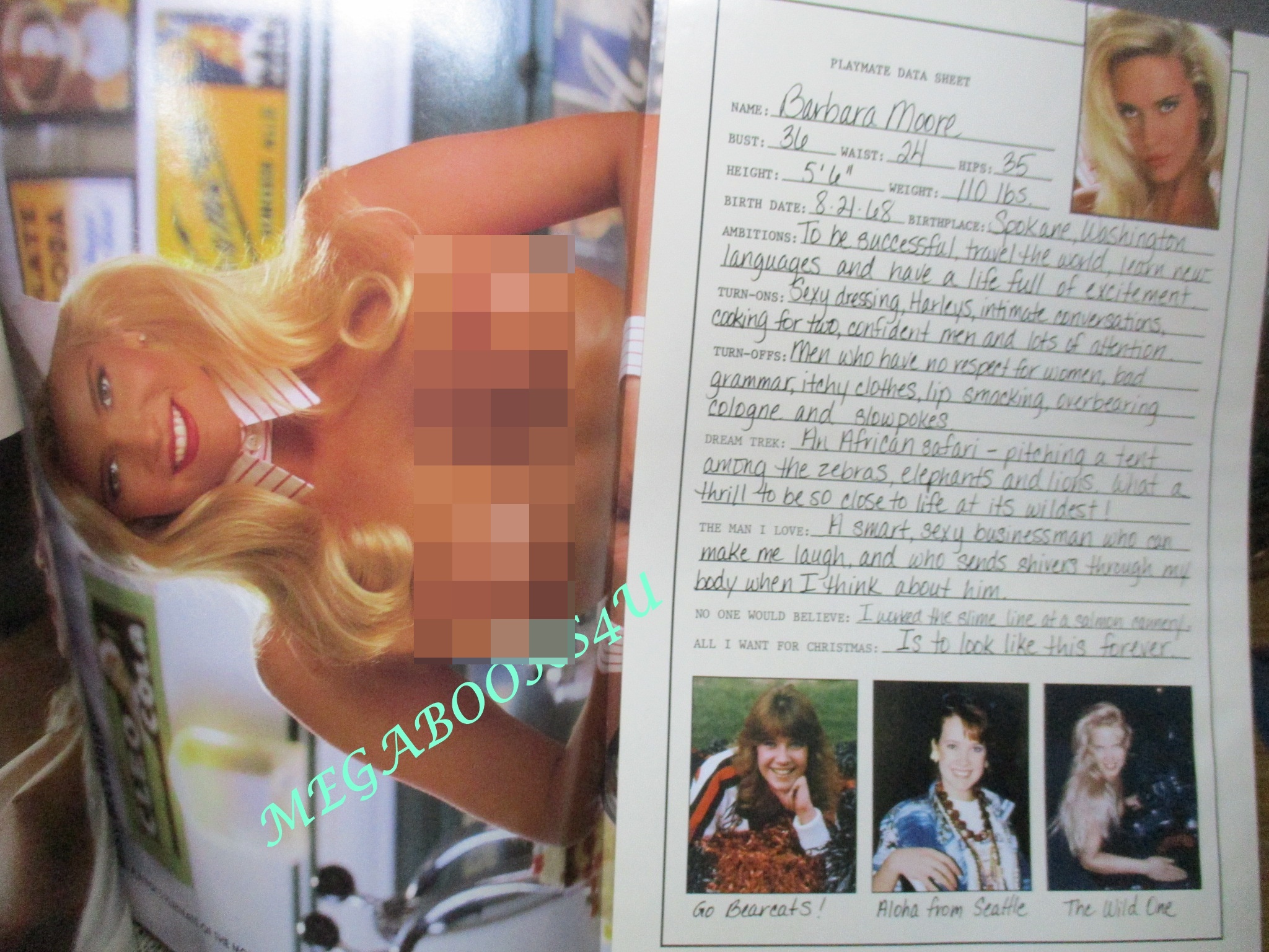 นิตยสารPLAYBOY USA ฉบับ DEC.1992 ปกซีดนิด โปสเตอร์อยู่ครบ