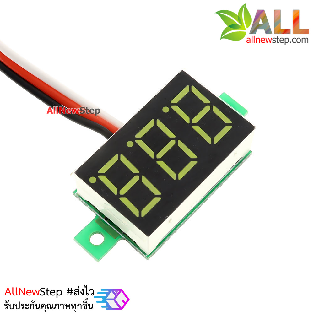 ดิจิตอล โวลต์มิเตอร์ 0 ถึง100 โวลต์ จอขนาด 0.36 สีขาว Mini 3 Digital 0.36 LED DC 0 ถึง 100 V Volt Voltage Meter Valtmeter 3-28V Power Supply