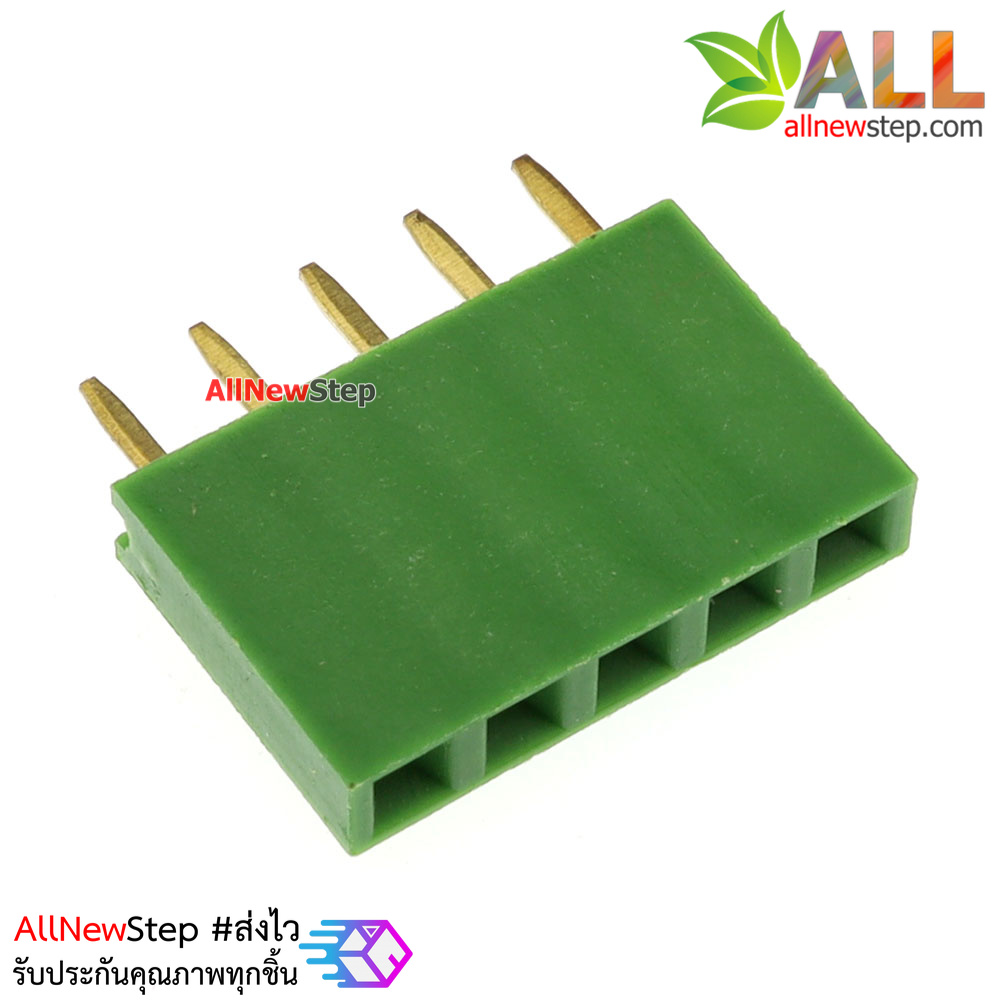 Pin header Female Header Single Row 2.54mm 5p Pin1x5 สีเขียว