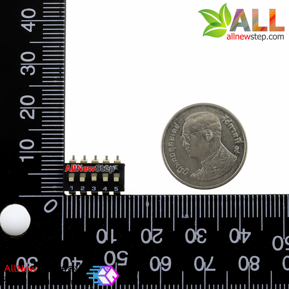 ดิฟสวิตช์ 5 ช่อง 2.54mm SMD DIP switch 5 bit SMT toggle switch 5p