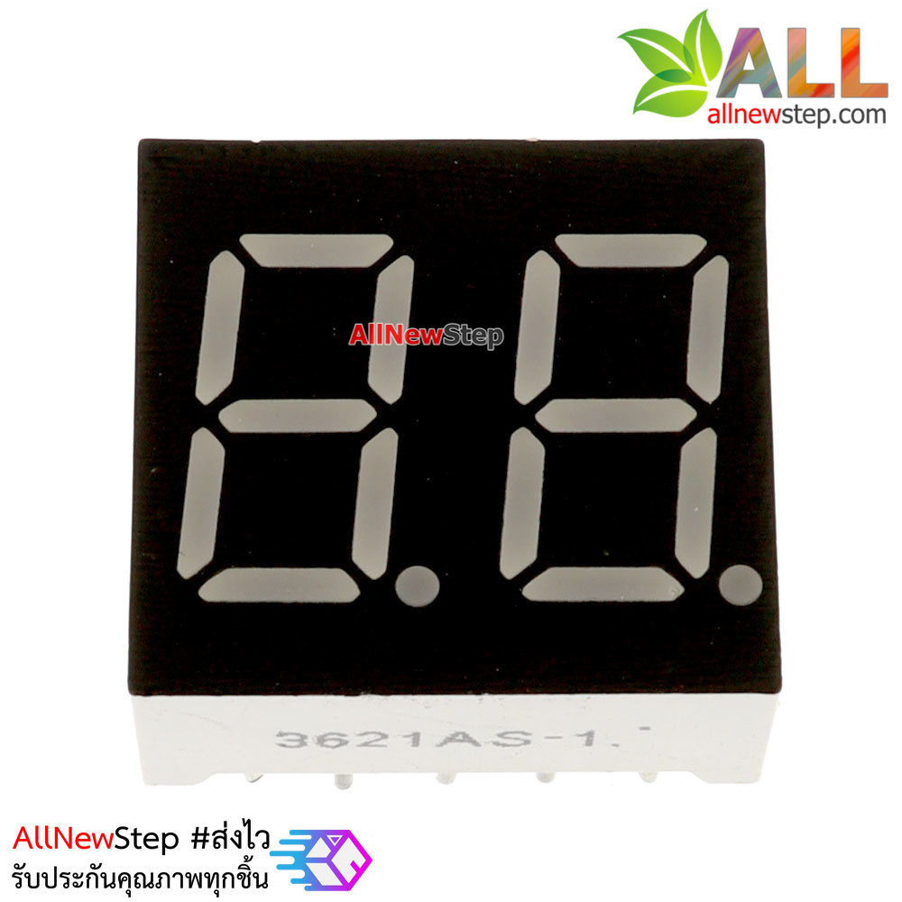 7 Segment 0.36 นิ้ว Common Cathode 2digit Red ไฟ 7 segment 0.36 2 หลัก สีแดงแบบไฟลบร่วม 3621A 3261A