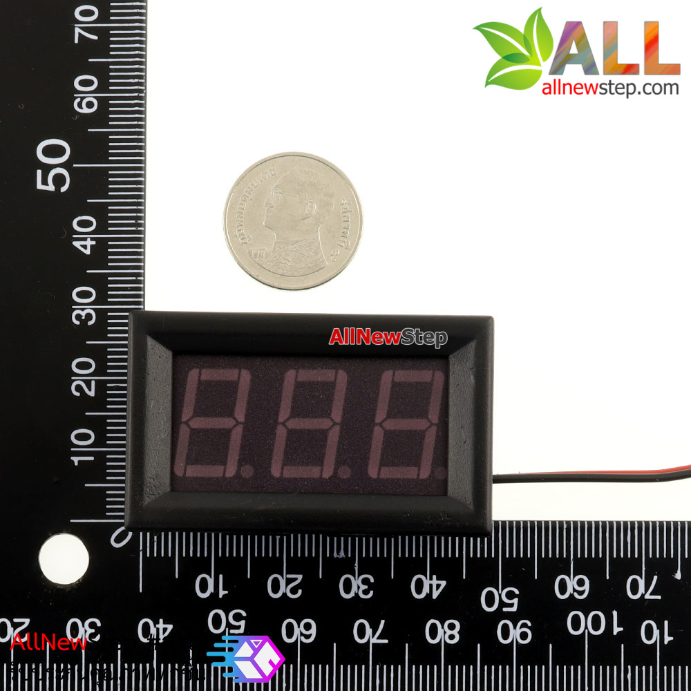 LED Voltage Meter Mini Digital Voltmeter DC 5-28V สีแดง