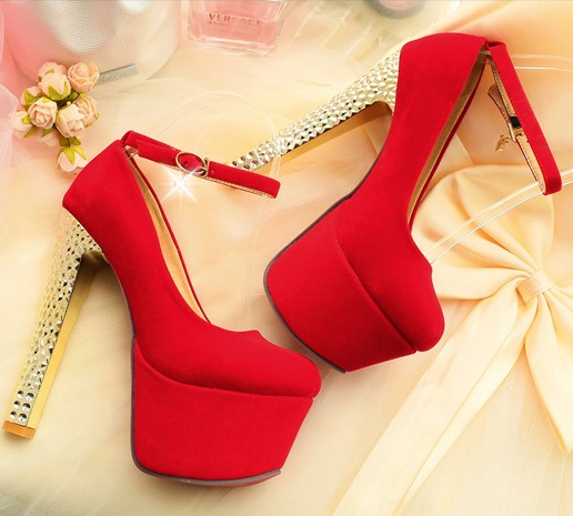 รองเท้าส้นสูง ไซต์ 34-39 สีดำ,แดง,น้ำเงิน