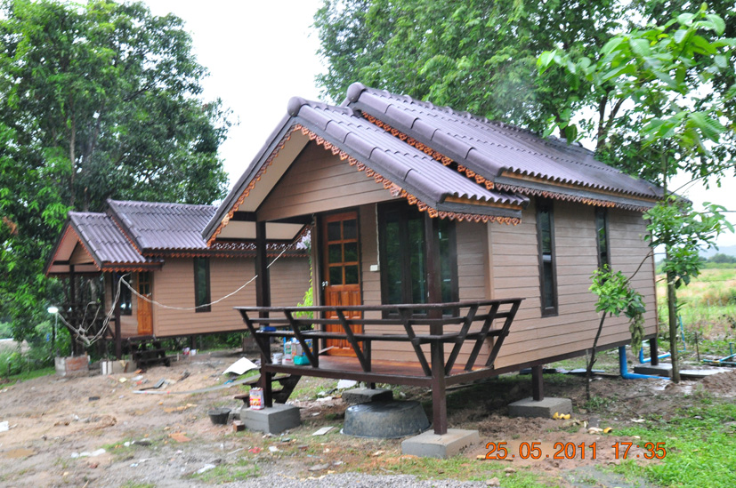 บ้านน็อคดาวน์ : บ้านโมบาย ทรงจั่ว ขนาด 3*6 เมตร ระเบียง 1*3 เมตร (1 ห้องนอน 1 ห้องน้ำ)