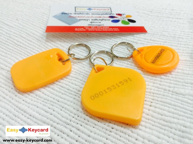 พวงกุญเเจคีย์การ์ด Keytag (Proximity 125Khz.) (เเบบสี่เหลี่ยม ยี่ห้อ mango)(สีเหลือง)