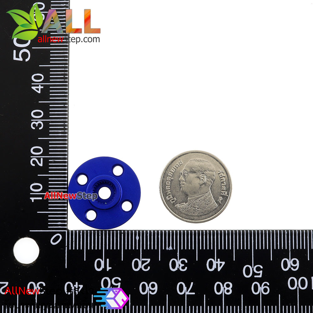 Servo Small disc 25T standard steering gear universal metal steering wheel robot special MG995 MG996 สีน้ำเงิน