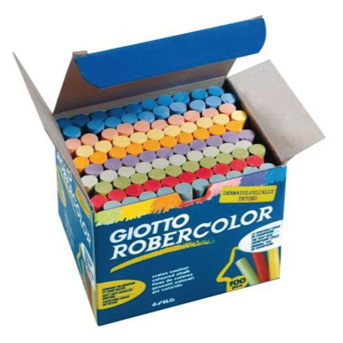 ชอล์คเขียนกระดานไร้ฝุ่นคละสี แพ็ค 100 แท่ง Giotto