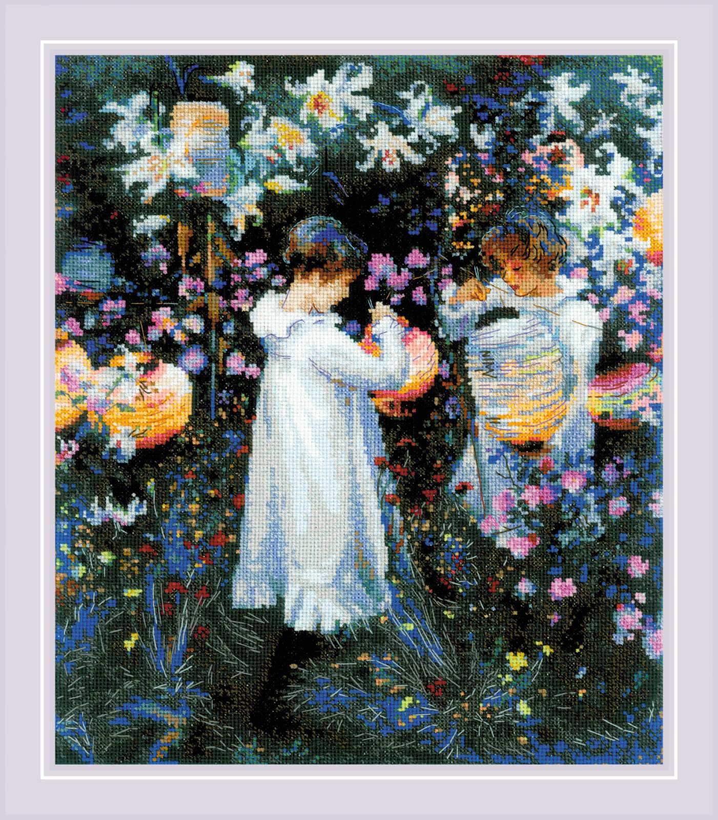 Riolis ชุดปักครอสติช Carnation, Lily, Lily, Rose after J. S. Sargent's Painting