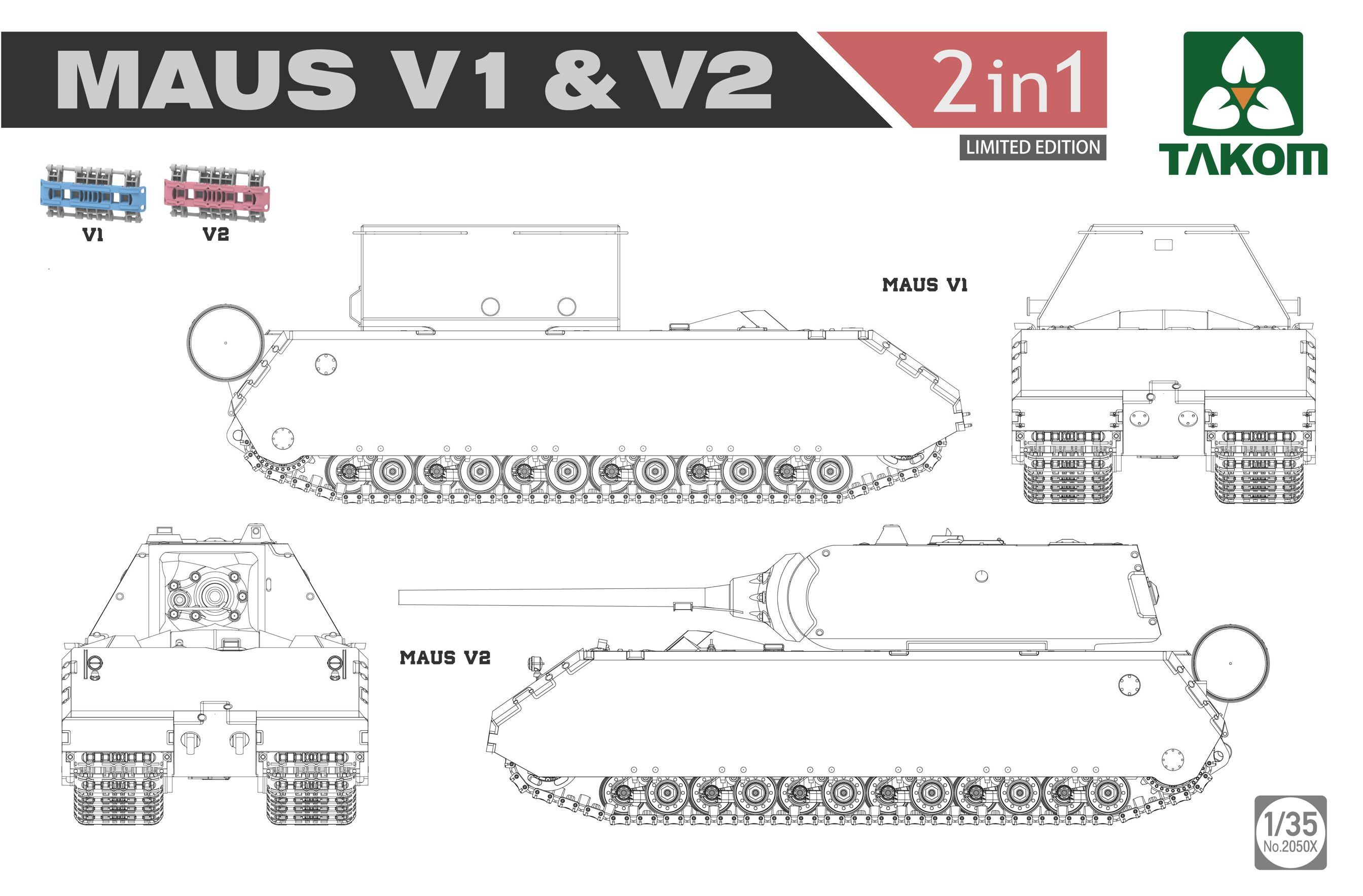 1/35 Maus V1 & V2 (2 in 1) Limited edition