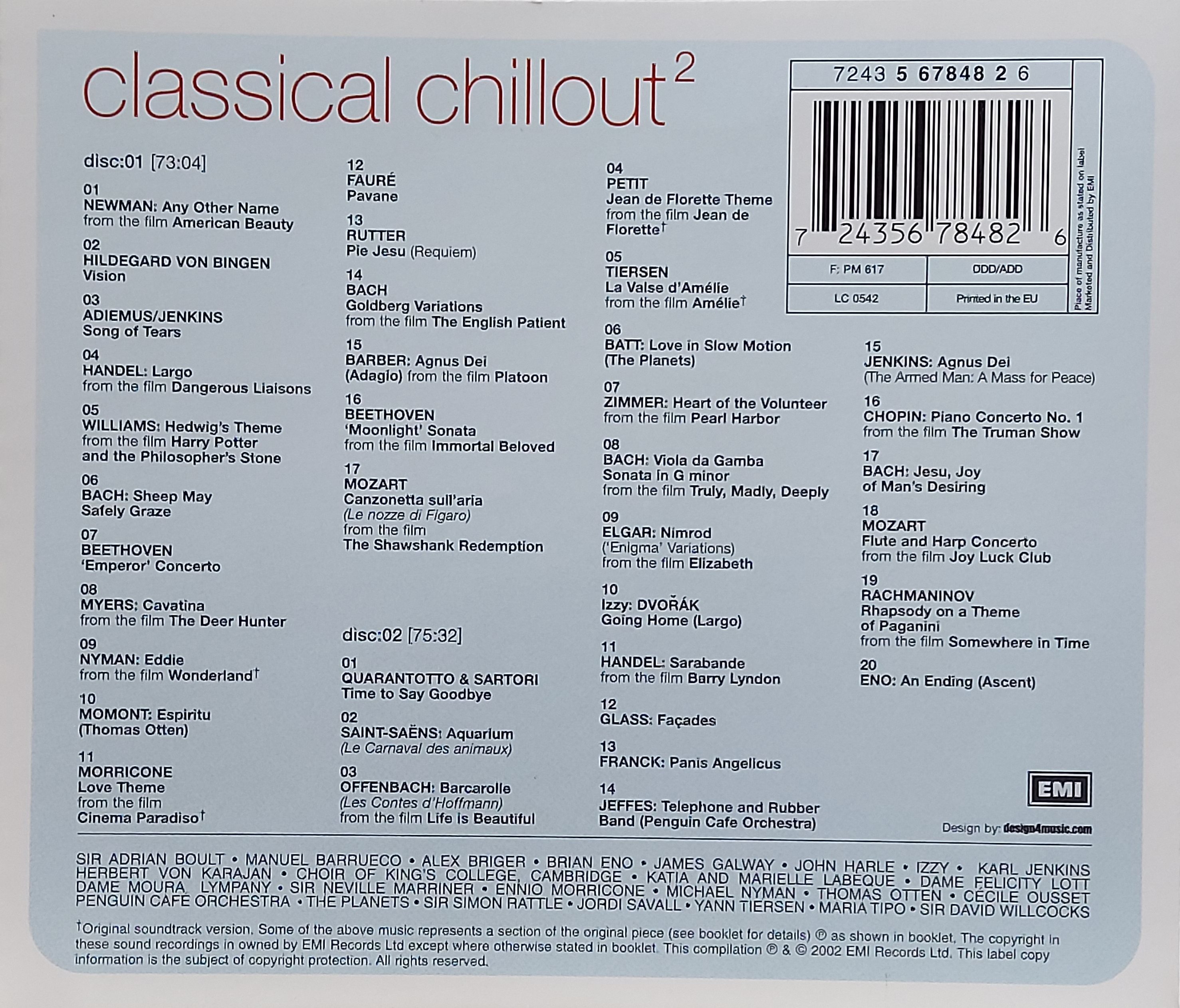 Used CD,Classical Chillout 2 (A+)(2CD)(Various Artists)(2002)(EU)