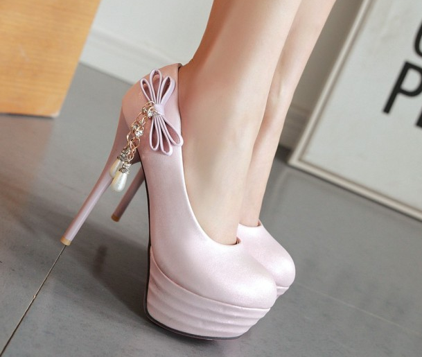 รองเท้าส้นสูงคัดชูสีฟ้า/ชมพู/ครีม/ดำ ไซต์ 34-43