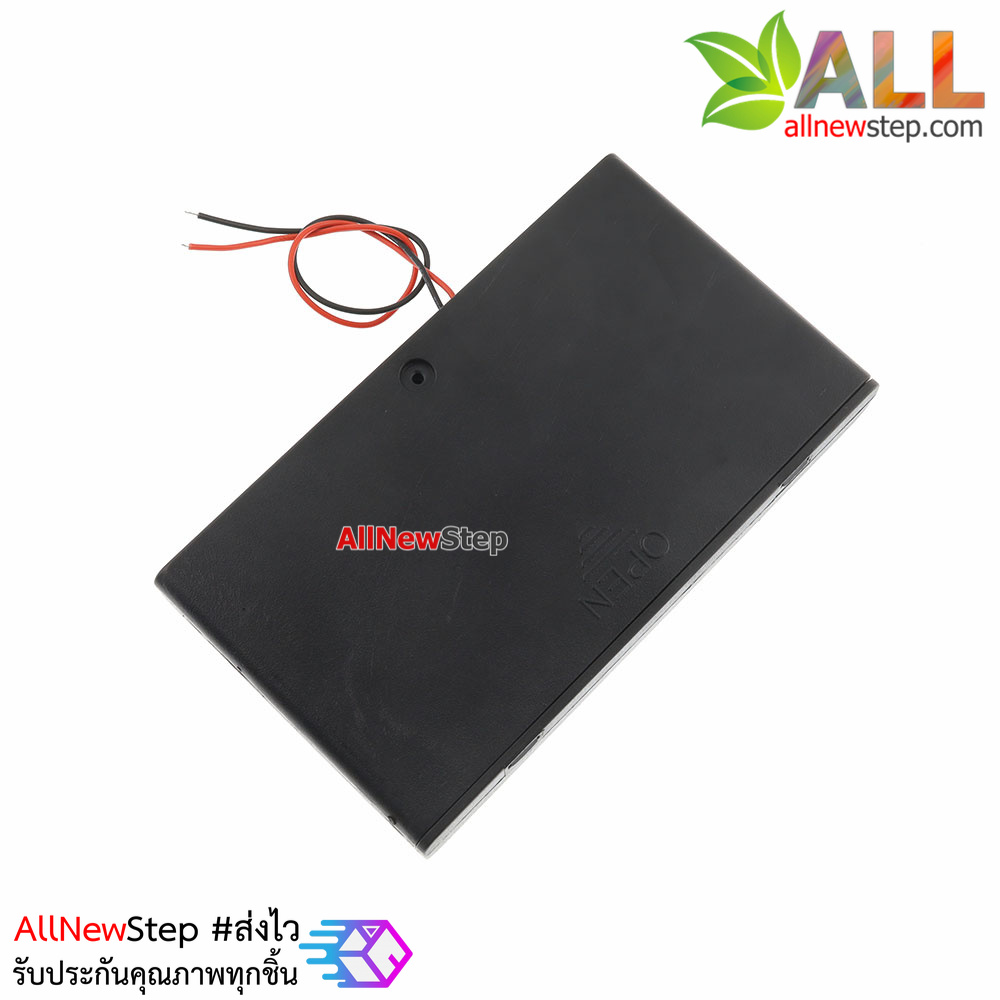 รางถ่าน AA 8 ก้อน 12V มีสวิตช์และฝาปิด