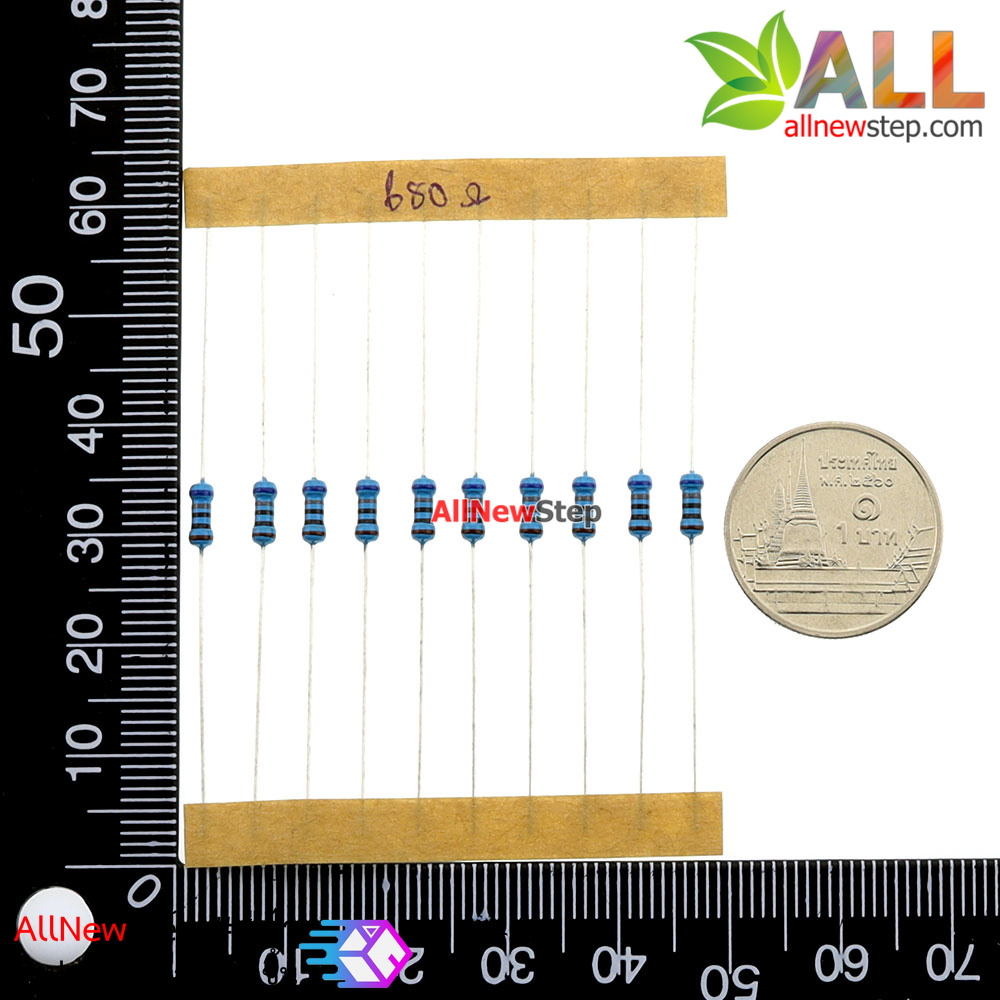 ตัวต้านทาน 6.8k 1/4W Metal film 1% จำนวน 10 ชิ้น
