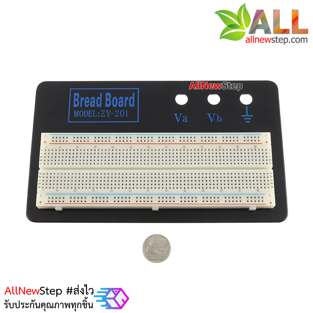 Breadboard Solderable ZY-201 บอร์ดทดลอง Breadboard 830 Point พร้อมฐาน รุ่น ZY-201