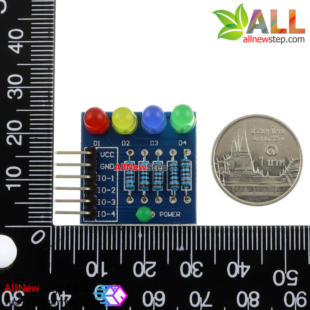 โมดูล LED 4 โมดูลทดลอง LED 4 ดวง 4 สี สำหรับ Arduino