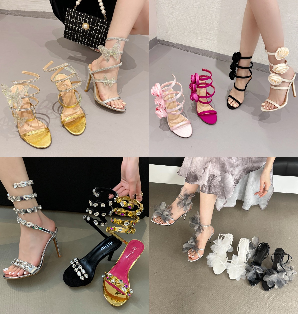 รองเท้าส้นสูงงานสายเกลียว ไซส์ 35-41 มี 4 รุ่น