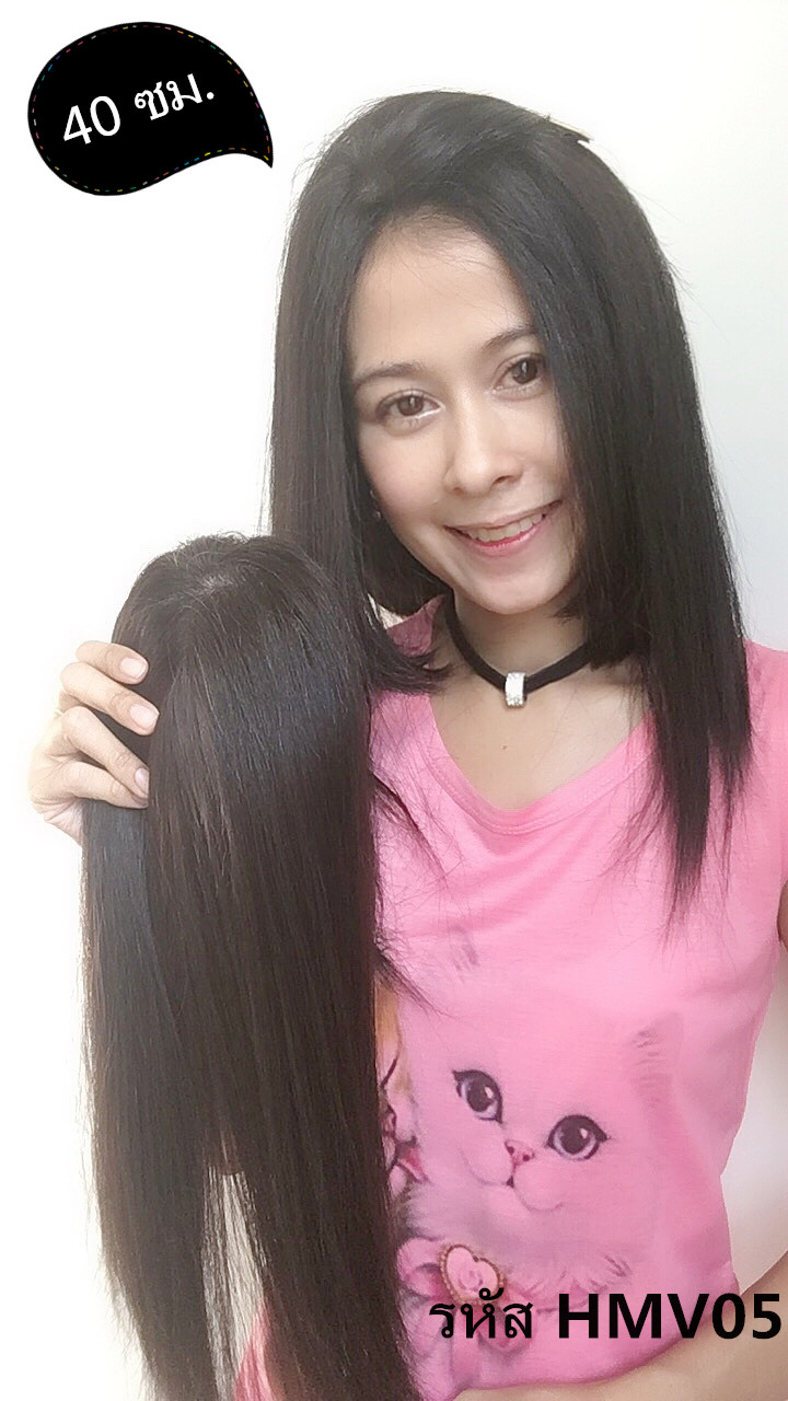 HMV05 (14x14cm) ผมเเท้ 100% เเผ่นปิดผมบาง ปิดผมหงอก ปิดศรีษะล้าน(เลือกความยาวด้านล่างนะคะ)