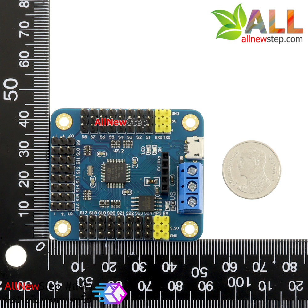 16-Channel Servo Motor Control Driver Board for Arduino Robot Biped Spider พร้อมสาย USB