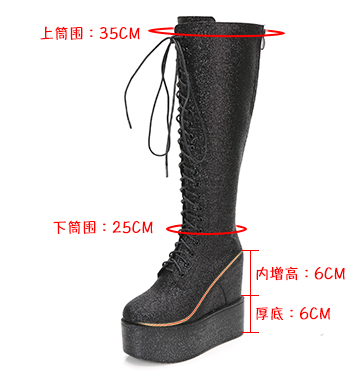 รองเท้าบูทส้นเตารีดสีดำ 2 แบบ ไซต์ 34-39