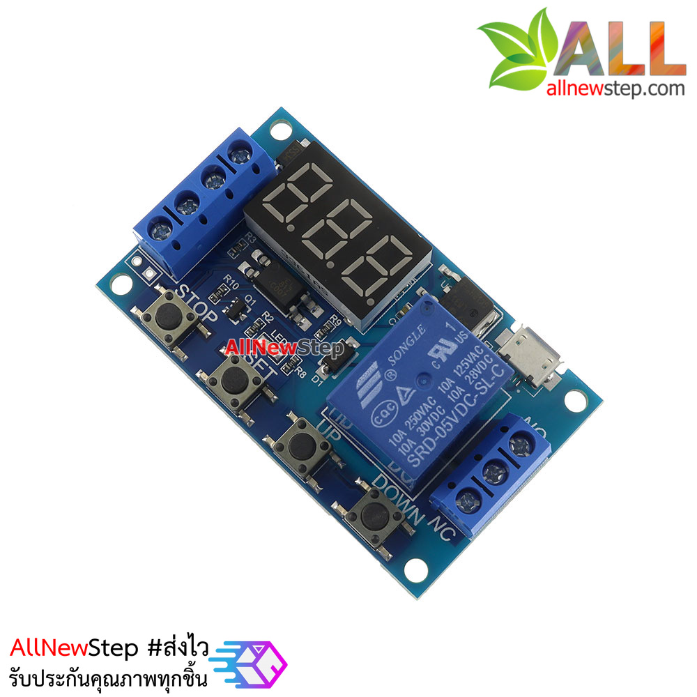 โมดูลรีเลย์หน่วงเวลาปิด 0-999 วินาที Digital Delay Timer 6-30V Relay Switch Control Module