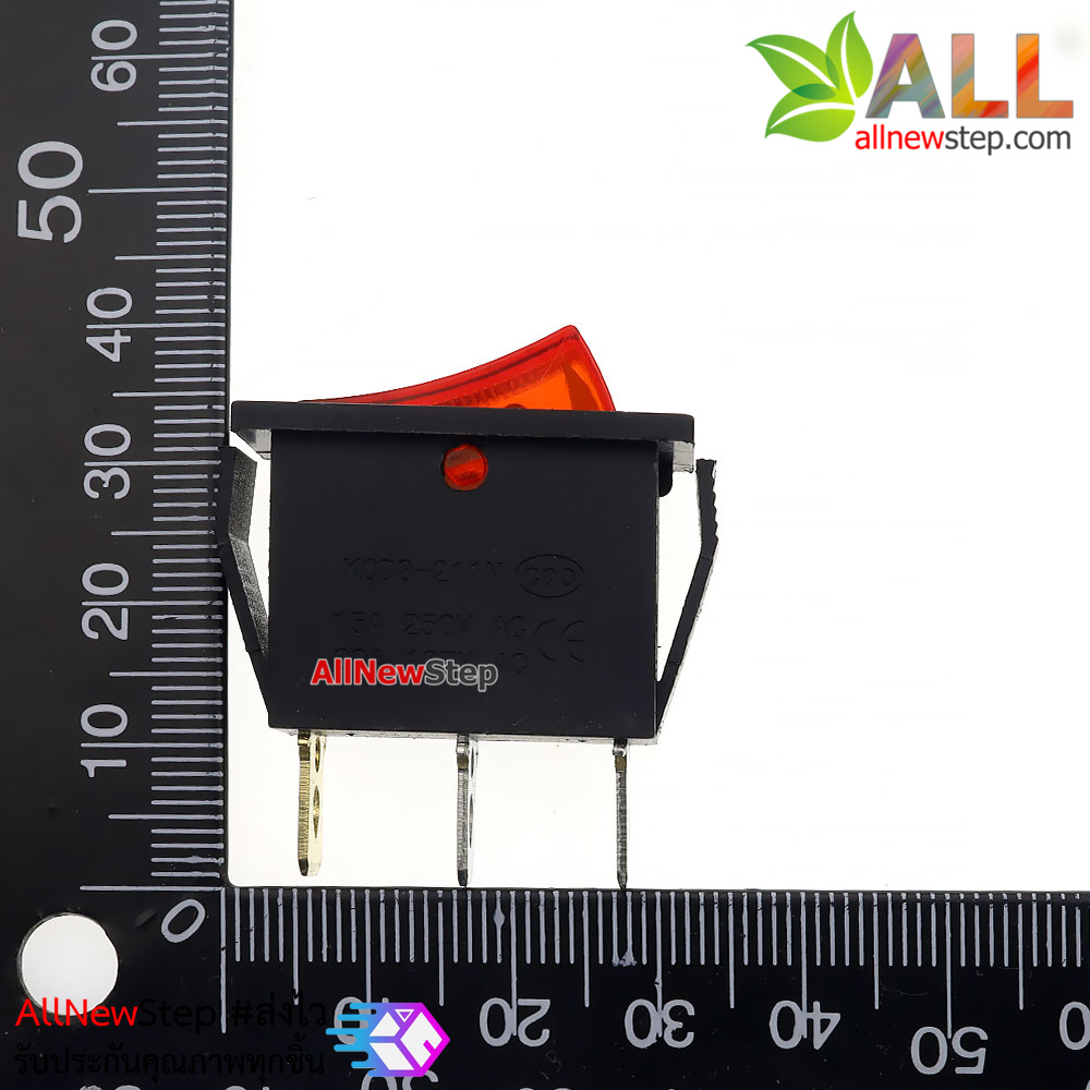 สวิตช์ 2 ทาง 250VAC 6A สีแดง