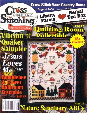 หนังสือนิตยสาร Cross Country Stitching ฉบับ August2008