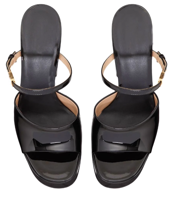 รองเท้าส้นสูงแบบสวมสีนู๊ด/ดำ ไซส์ 35-43