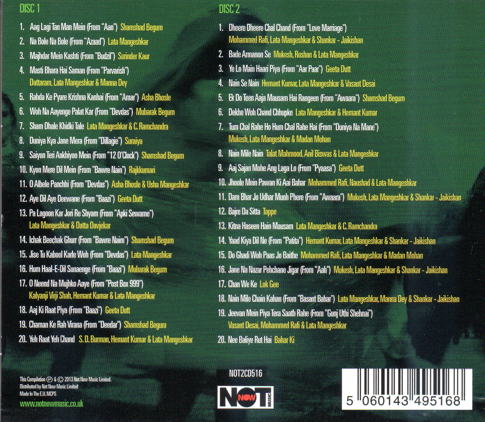 CD,The Sound of Bollywood 40 Original Bollywood Classics(2CD)(2013)(Various Artists)(EU)