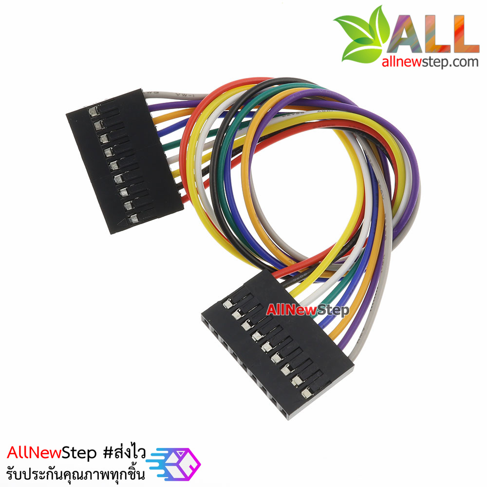 Jumper Wire 9P Female to Female สายไฟจัมเปอร์ เมีย-เมีย 9 เส้น ยาว 20cm ระยะขา 2.54mm