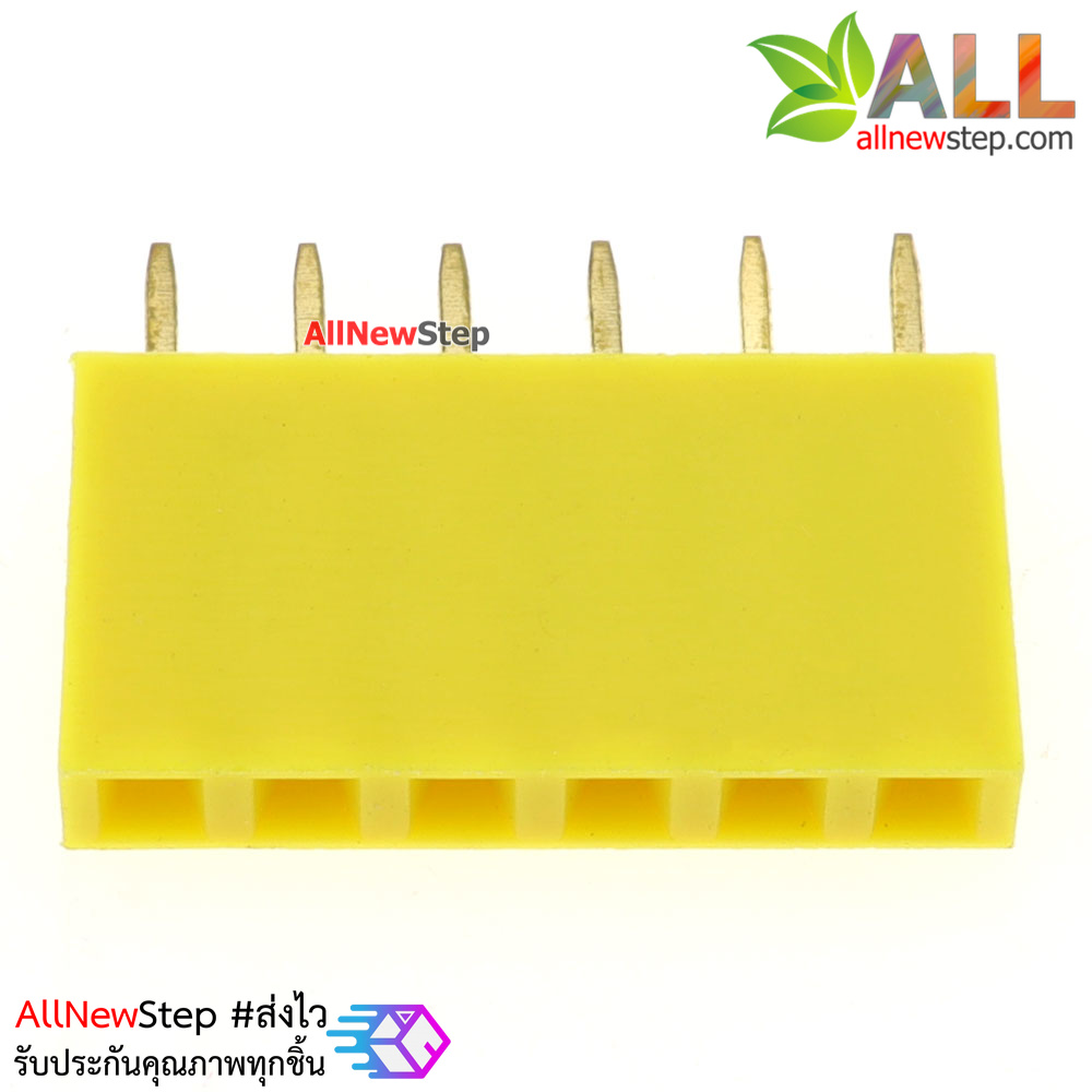 Pin header Female Header Single Row 2.54mm 6p Pin1x6 สีเหลือง