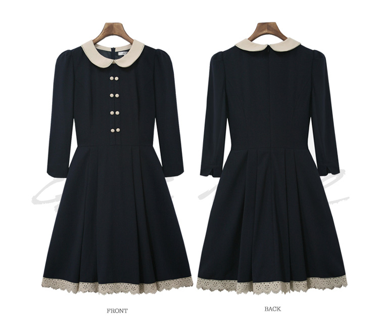 **หมดค่ะ**เดรสสีน้ำเงินคอบัว สวยเหมือนแบบ 100% การันตีค่ะ