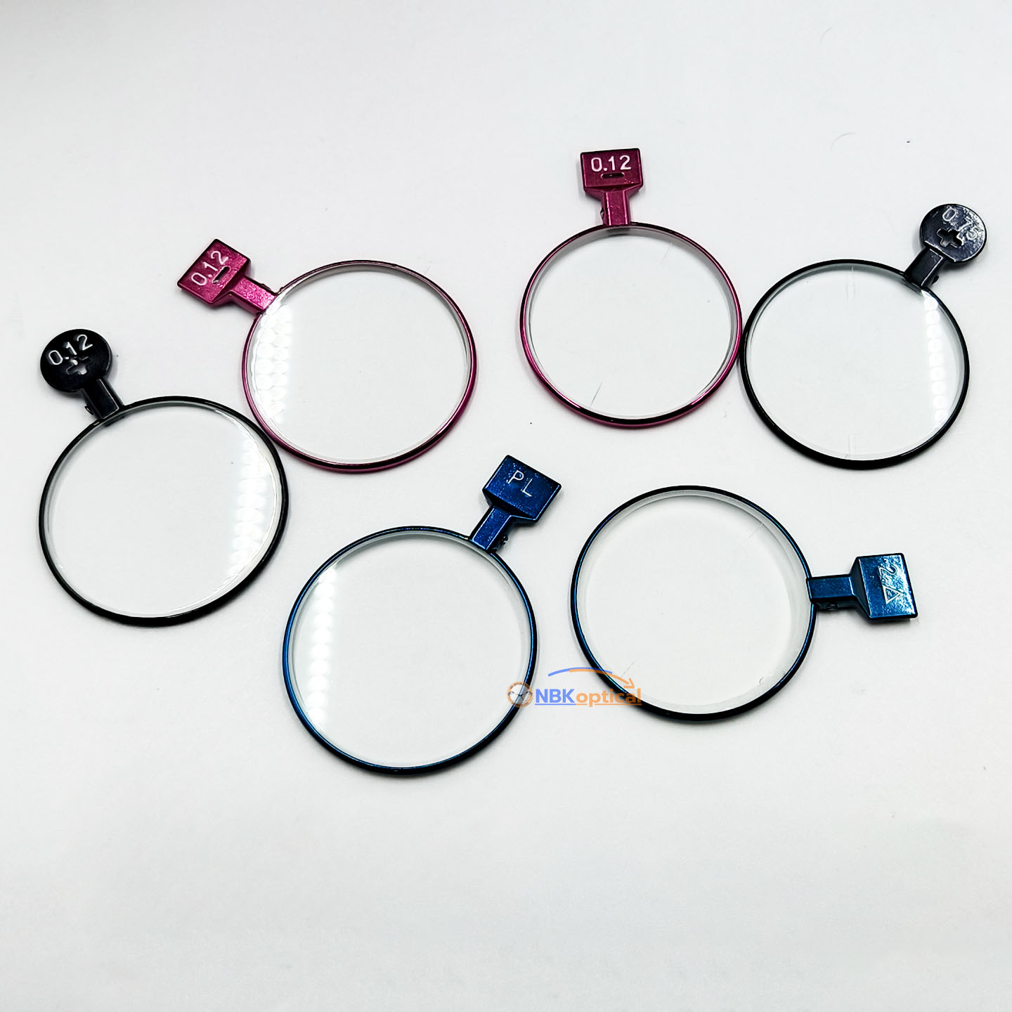 266JSC Optical Trial Lens Set L +-2000 เลนส์ กระจกใส Rim Metal ขอบโลหะ สีแดง และ สีดํา วัสดุคุณภาพสูง