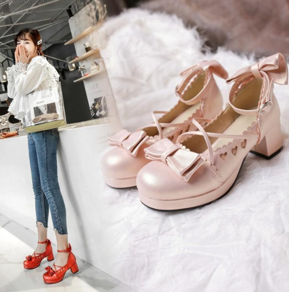 รองเท้าเจ้าหญิงน่ารักๆ ไซต์ 34-46 สีดำ/ทอง/แดง/น้ำเงิน/ชมพู