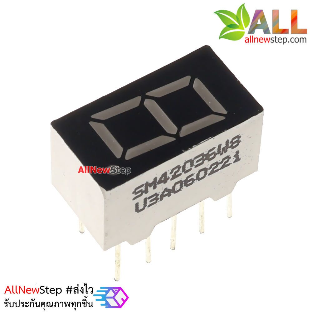 7 Segment 0.36 นิ้ว Common Cathode 1digit Red ไฟ 7 segment 0.36 1 หลัก สีแดงแบบไฟลบร่วม 3161A/3361A/31418