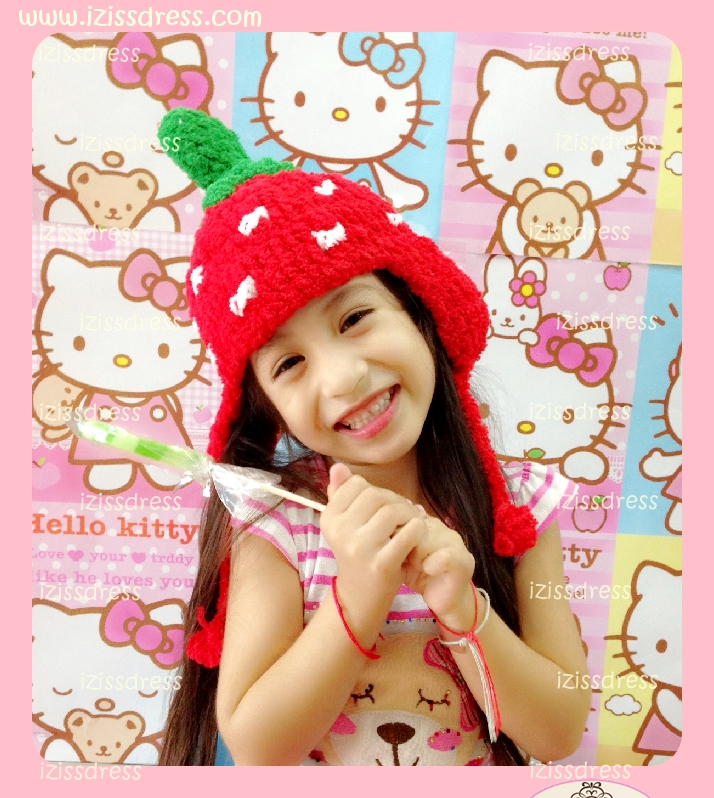 ***พร้อมส่ง***หมวกไหมขนแกะรูปสตรอเบอรี่สีแดง เหมาะสำหรับเด็กแรกเกิด- 5 ปีค่ะ
