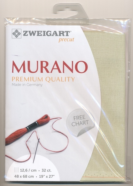 Zweigart Murano 32ct. สี Platinum/China White ขนาด 48 x 68 ซม.