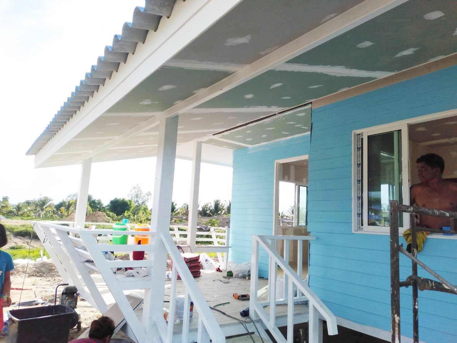 บ้านน็อกดาวน์โครงสร้างเหล็ก ขนาด 4*6 เมตร พร้อมระเบียง ขนาด 2*3 เมตร