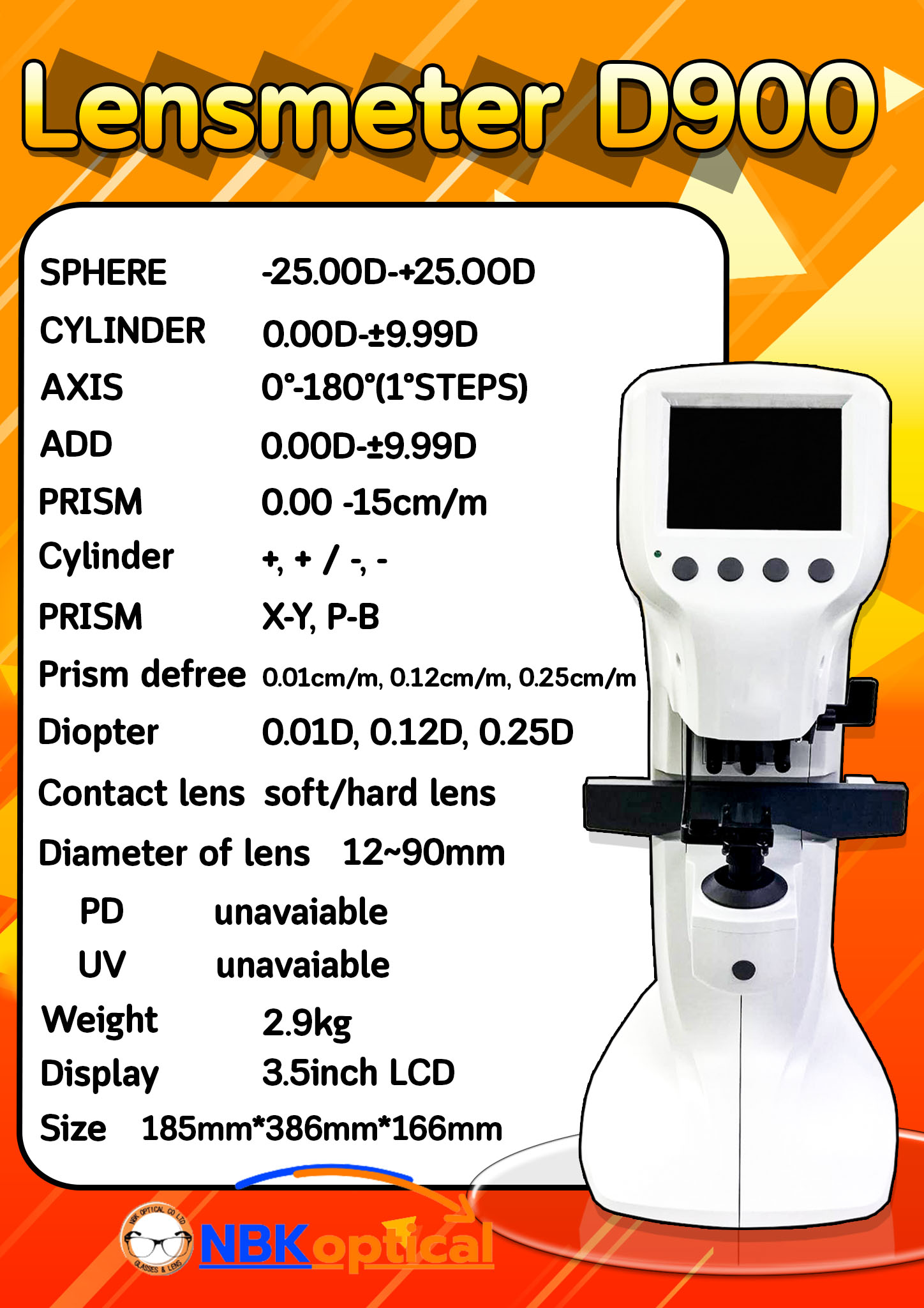 เครื่องเช็ดเลนส์ออโต้ D900 Lensmeter