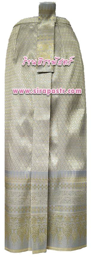 ผ้าถุงป้าย-หน้านาง NPA-3 สีเทา-เหลือง (เอวใส่ได้ถึง 30 นิ้ว) *แบบสำเร็จรูป-รายละเอียดตามหน้าสินค้า