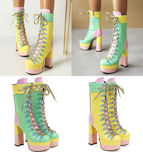 รองเท้าบูทสีพาสเทล ไซส์ 33-43 สีเหลือง/เขียว
